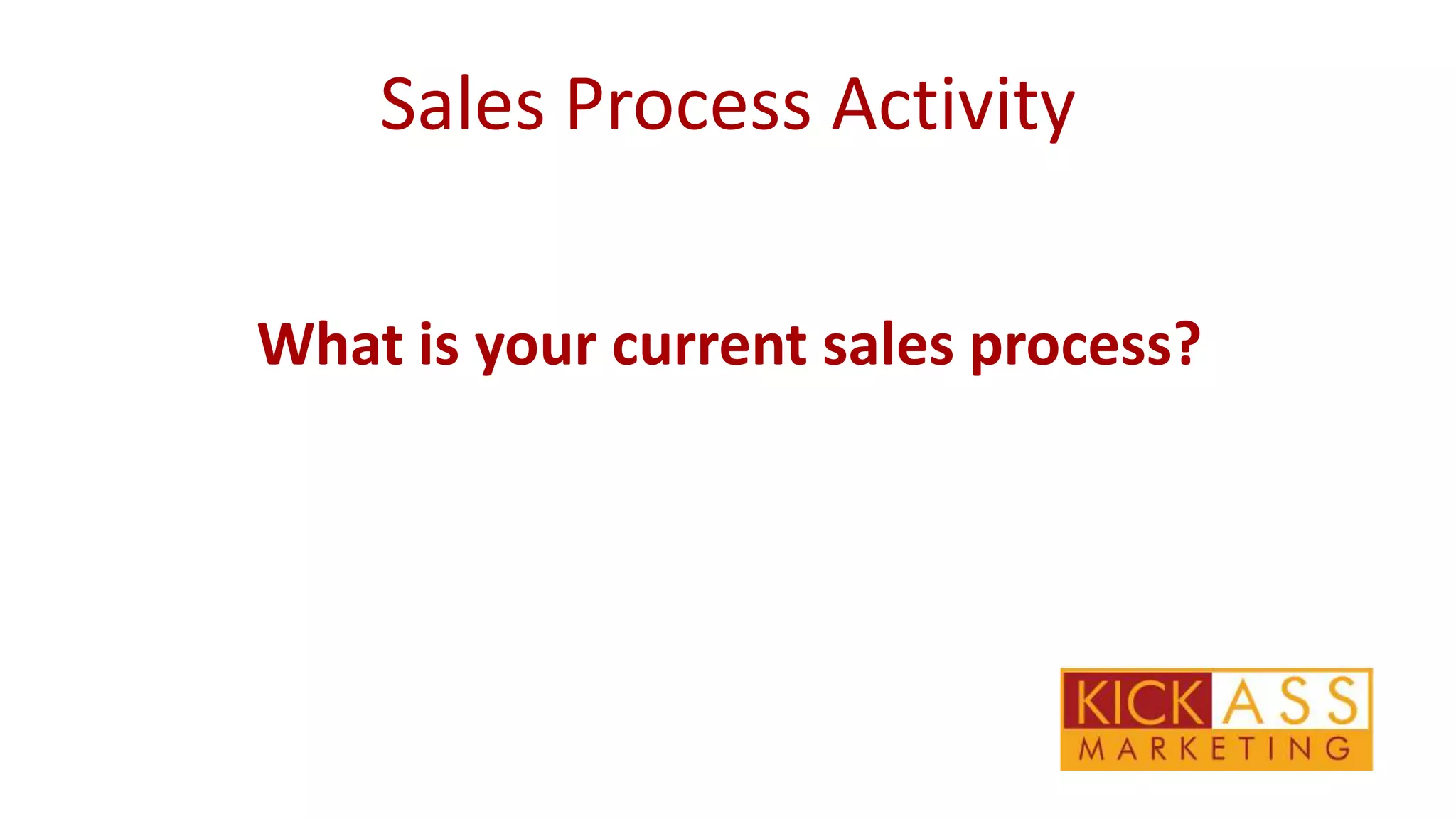 Sales Process Activity
What is your current sales process?

 