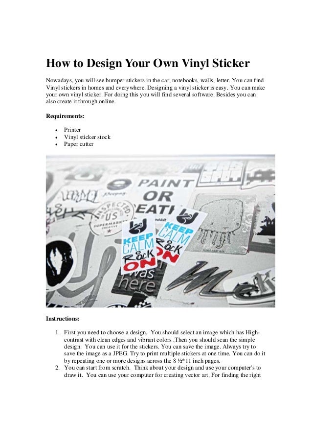 how to design your own vinyl sticker