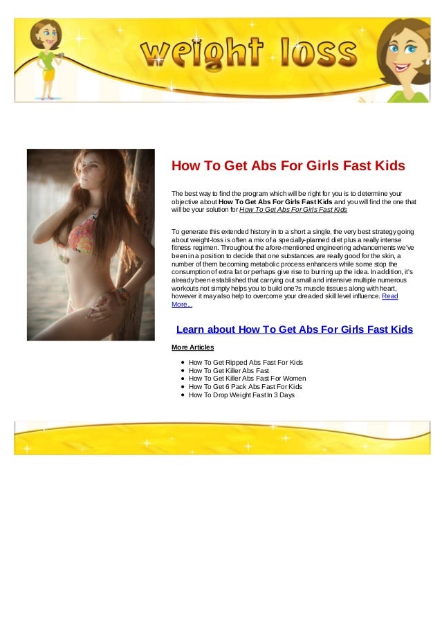 How To Get Abs For Girls Fast Kids
