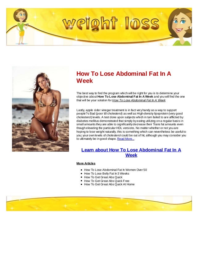 how-to-lose-abdominal-fat-in-a-week