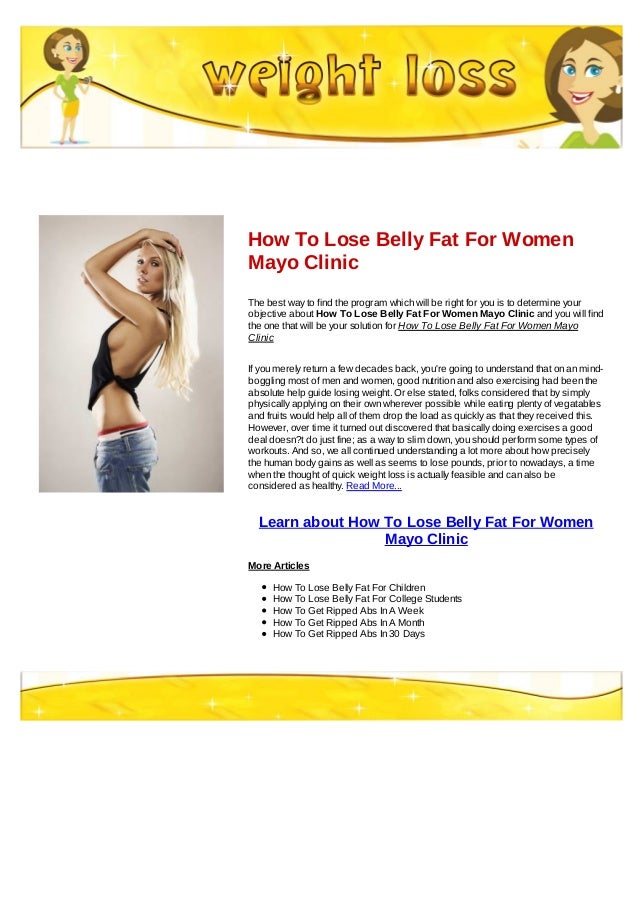 how to lose belly fat mayo clinic