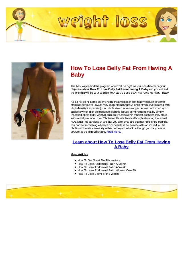 How to lose belly fat from having a baby