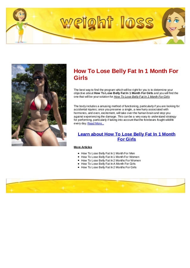 how to lose belly fat in a month
