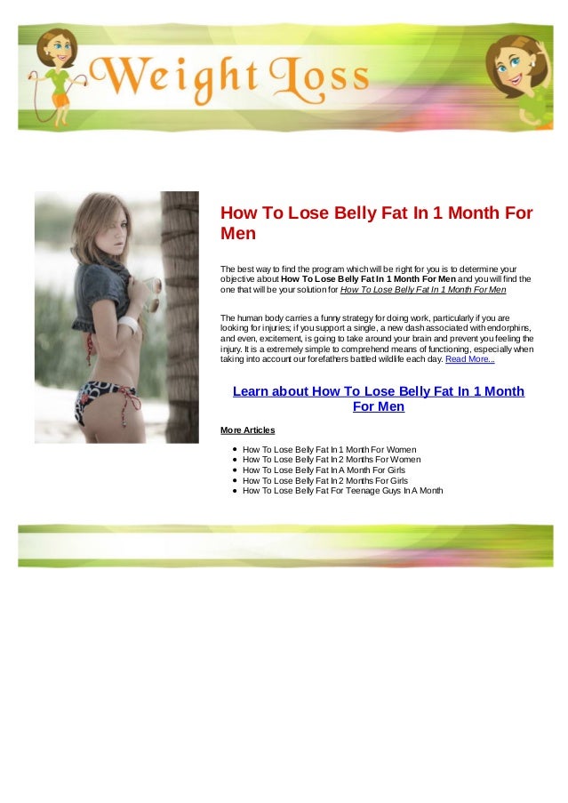 how to lose stomach fat in 1 month