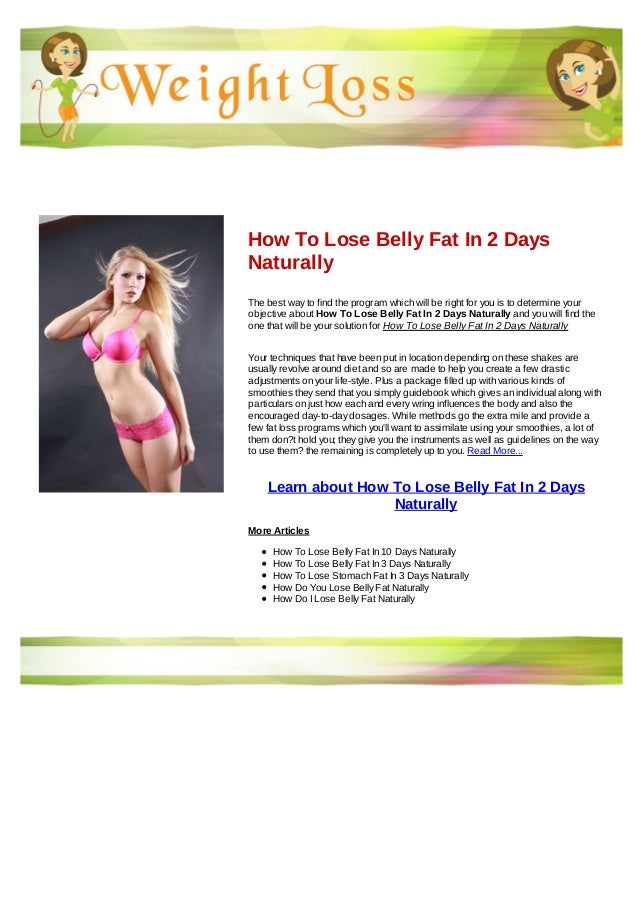 lose belly fat in 3 days