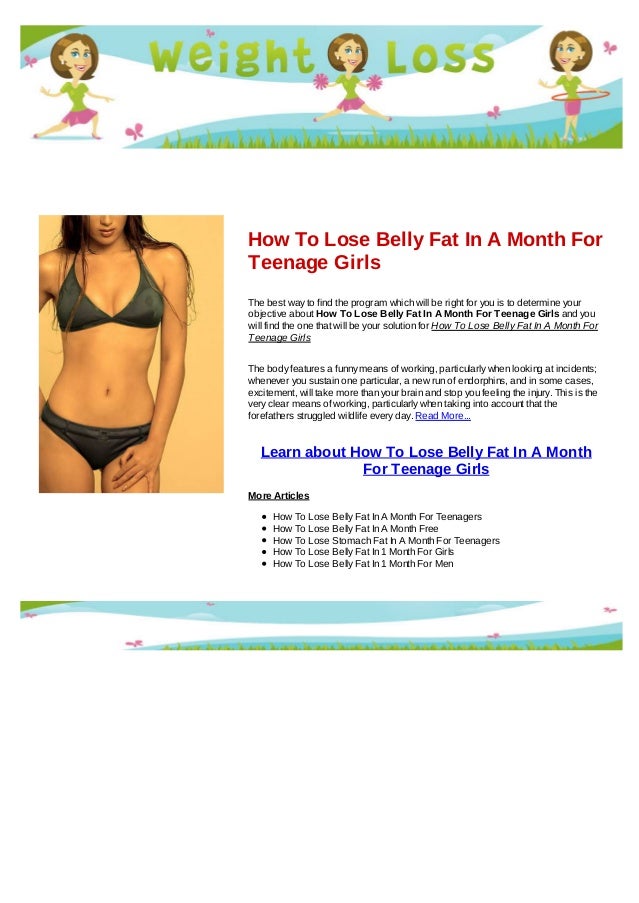 how to lose a belly fat in a month