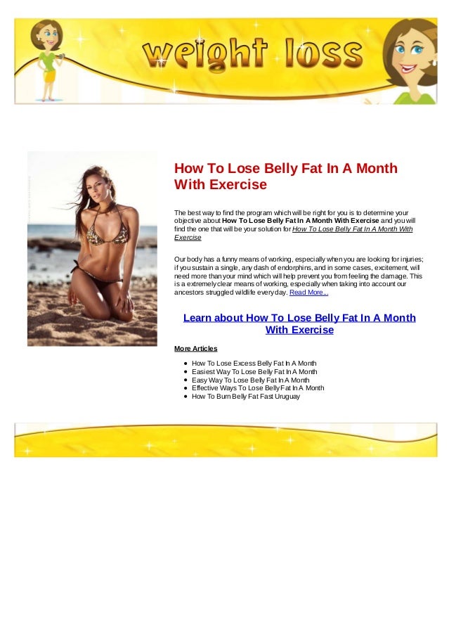 How to lose belly fat in a month with exercise