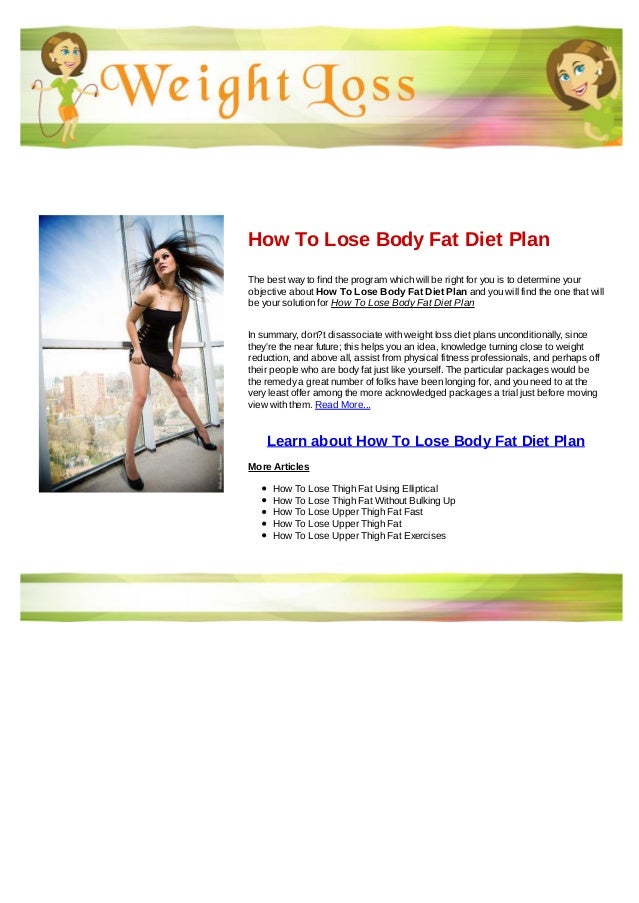 diet meal plan to lose body fat