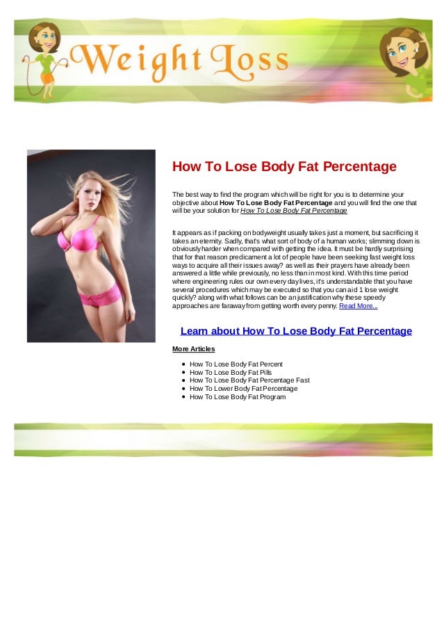 How To Lose Body Fat Percentage How to lose body fat percentage