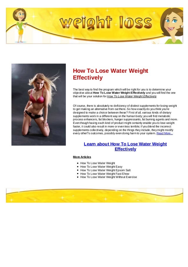 How to lose water weight effectively