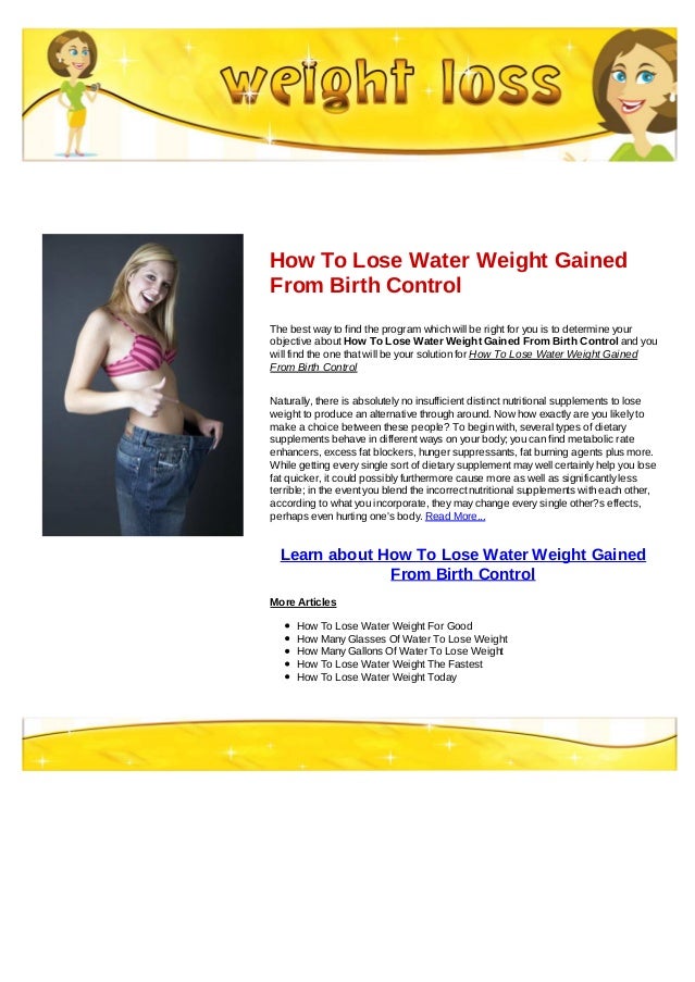 How to lose water weight gained from birth control
