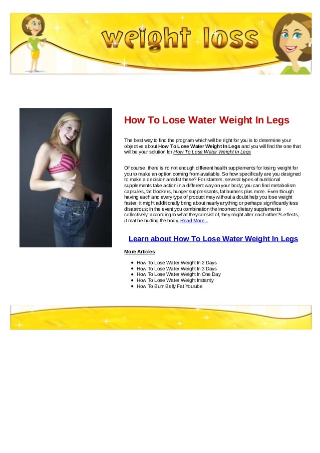 How to lose water weight in legs