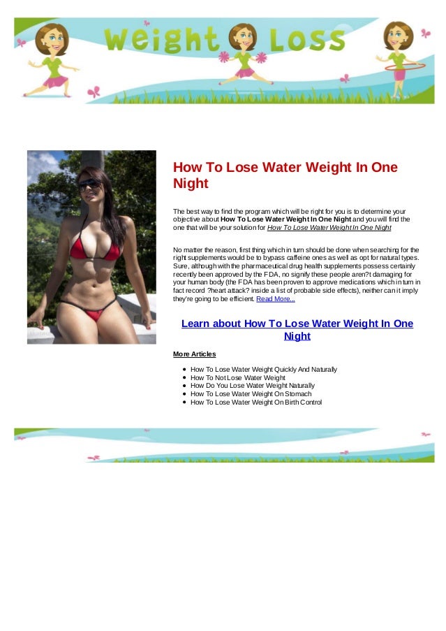 How to lose water weight in one night