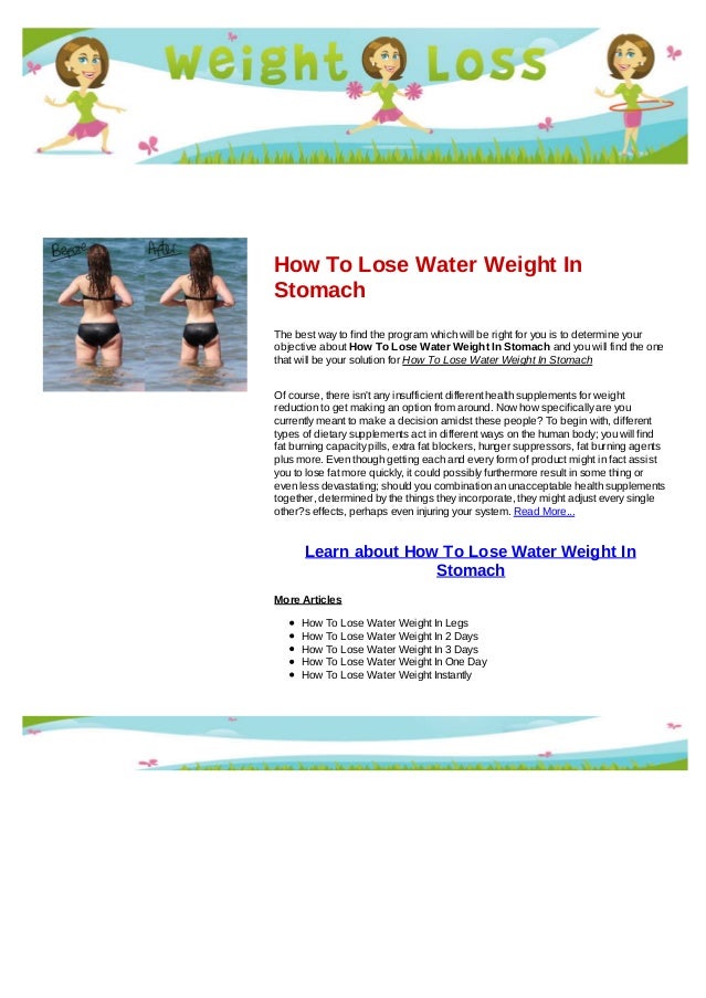 How to lose water weight in stomach