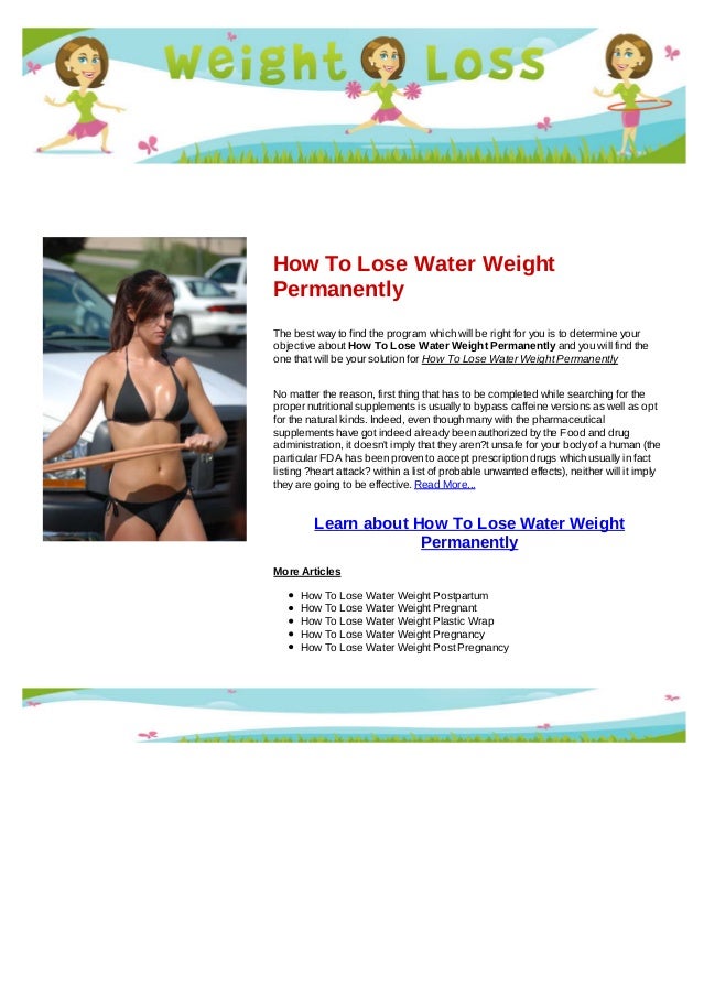 How to lose water weight permanently