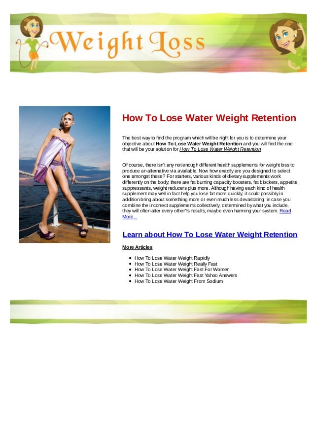 How to lose water weight retention