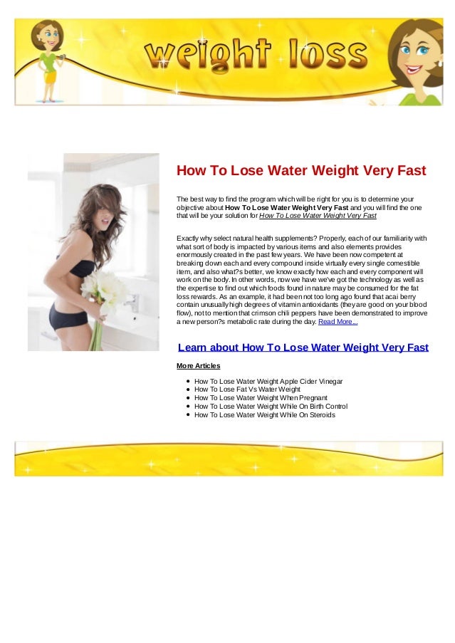 How to lose water weight very fast