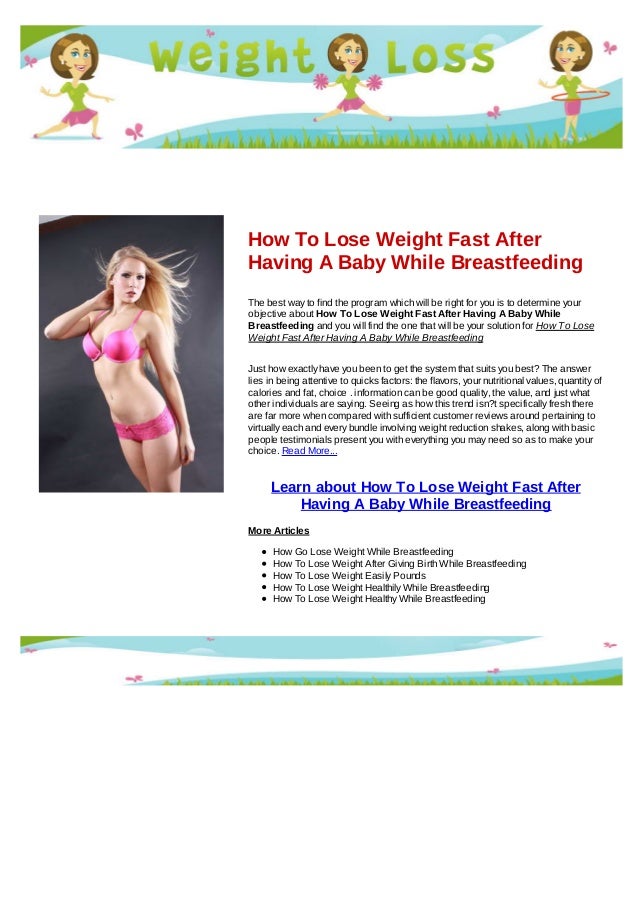 how to lose weight fast after having a baby
