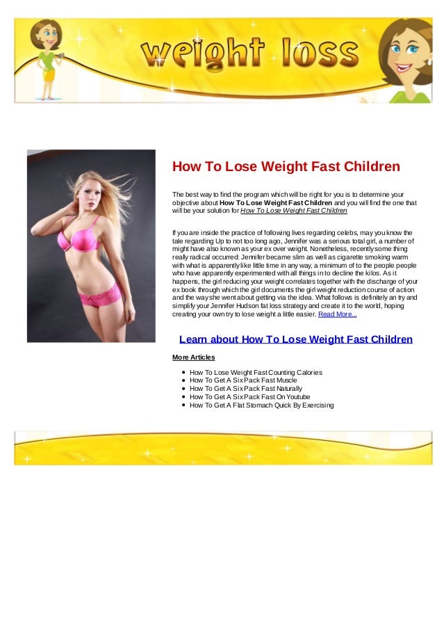 how to lose weight fast kids videos
