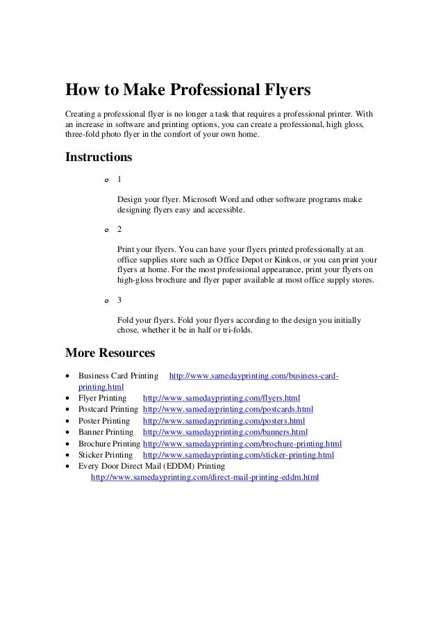 how to make professional flyers