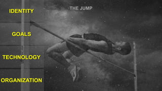THE JUMP
IDENTITY
GOALS
TECHNOLOGY
ORGANIZATION
 