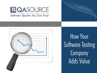 How Your
Software Testing
Company
Adds Value
 