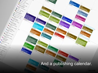 @santilli45
And a publishing calendar.
 