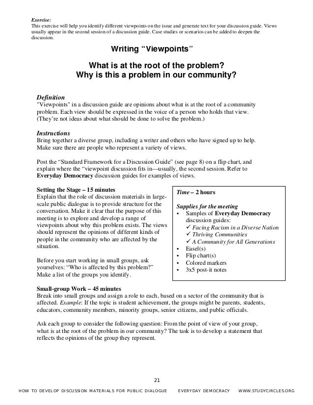 How to Develop Discussion Materials for Public Dialogue