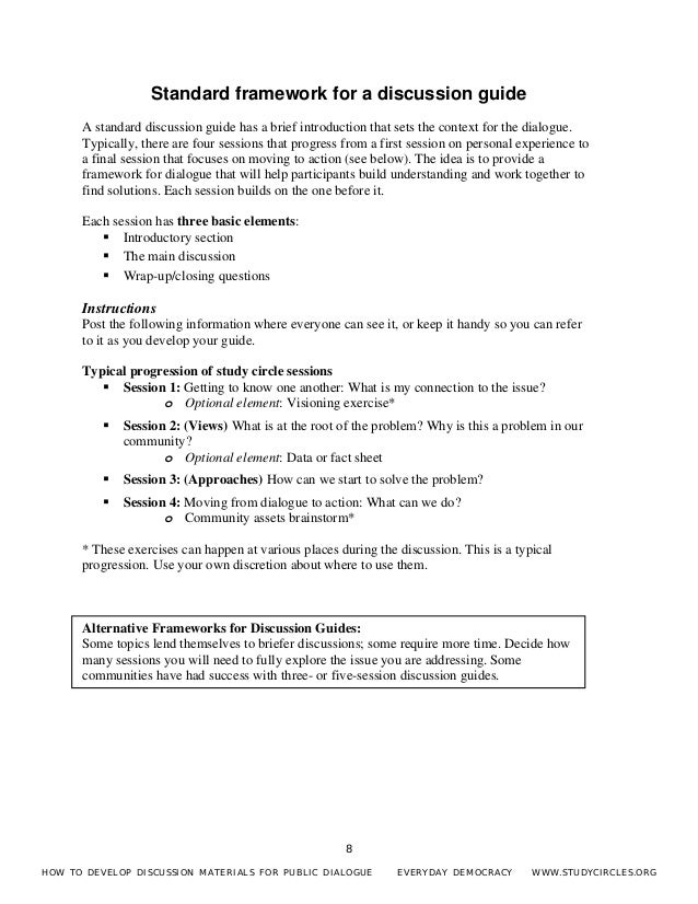 How to Develop Discussion Materials for Public Dialogue