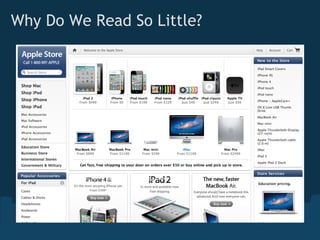 Why Do We Read So Little?
 