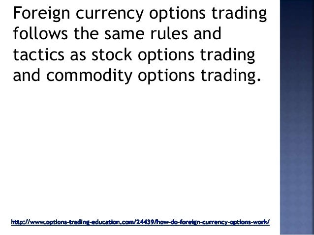 Foreign currency option trading