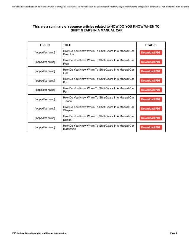 How doyouknowwhentoshiftgearsinamanualcar