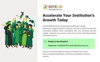 How EdTech CRM Drives Faster Growth for Educational Institutions | PDF