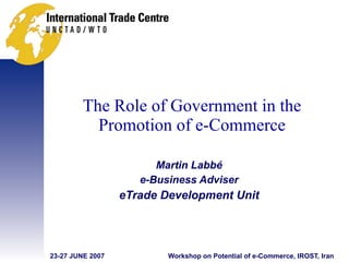 The Role of Government in the Promotion of e-Commerce ,[object Object],[object Object],[object Object]