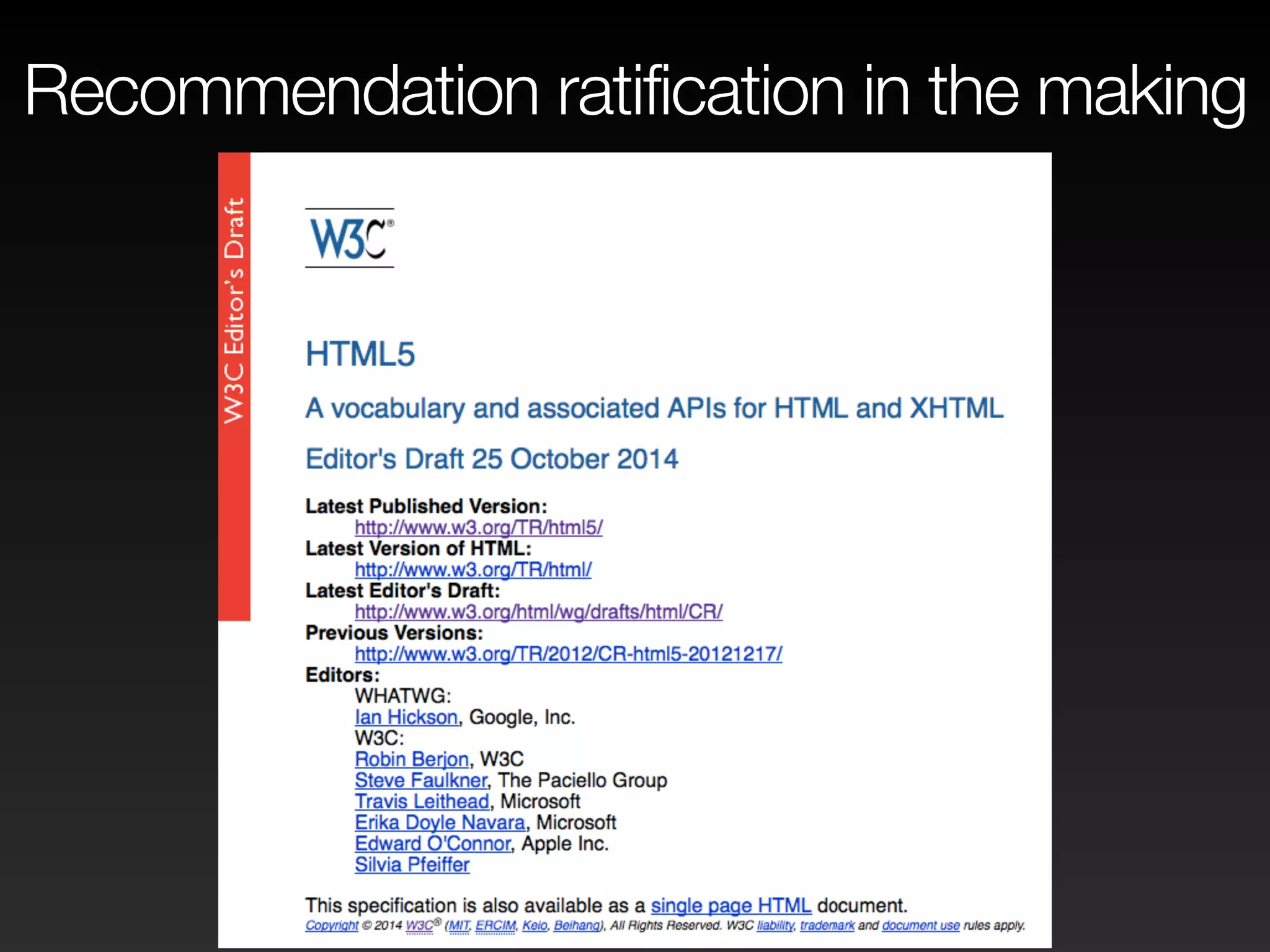 Recommendation ratification in the making 
 