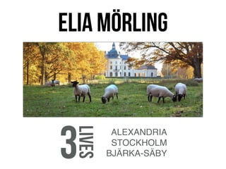 ALEXANDRIA
STOCKHOLM
BJÄRKA-SÄBY3
LIVES
elia mörling
 