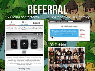 REFERRAL1K Gleam contestants 1.6M reach on Thunderclap
100 T-shirts
 