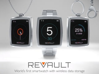 World’s ﬁrst smartwatch with wireless data storage
 