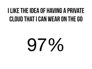 I like the idea of having a private
cloud that I can wear on the go
97%
 