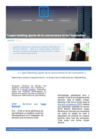 How Magazine : Interview Nouamane Cherkaoui - open banking api et data - 1er avril 2020