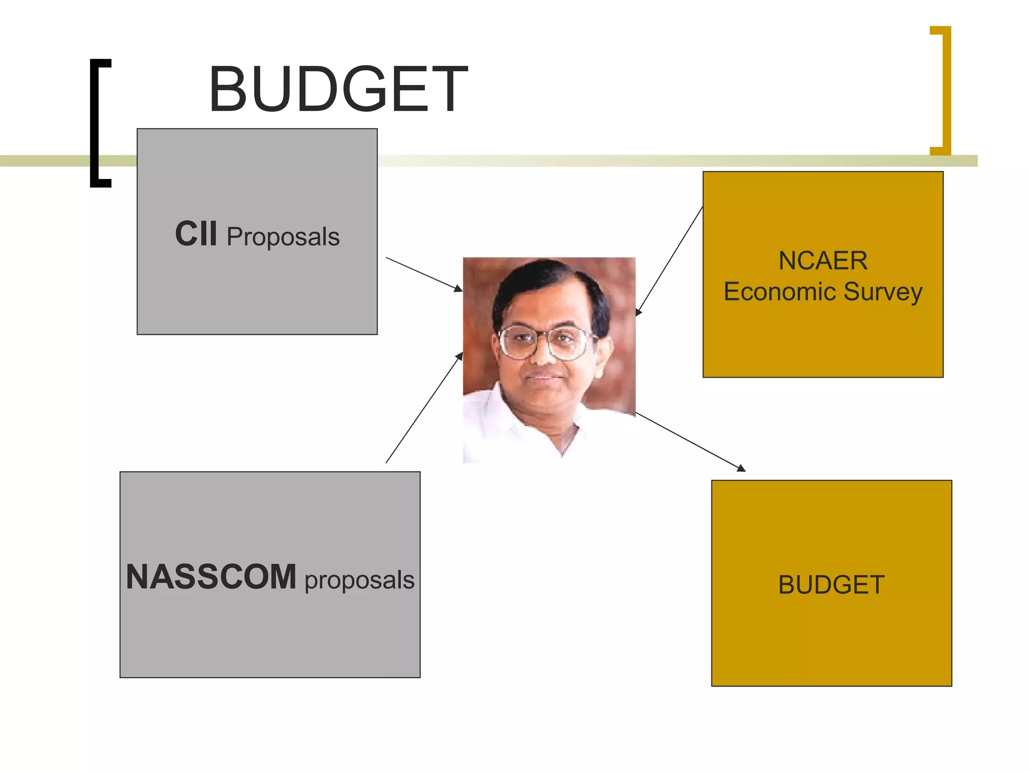 CII  Proposals BUDGET NCAER Economic Survey NASSCOM  proposals BUDGET 