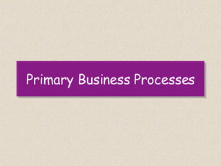 Primary Business Processes 