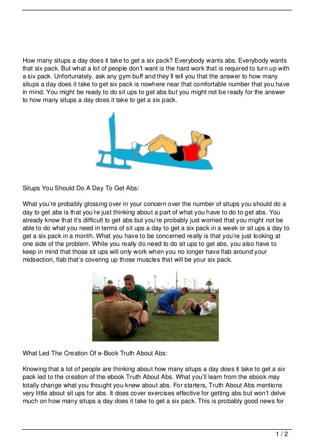 How Many Situps A Day Does It Take To Get A Six Pack?
