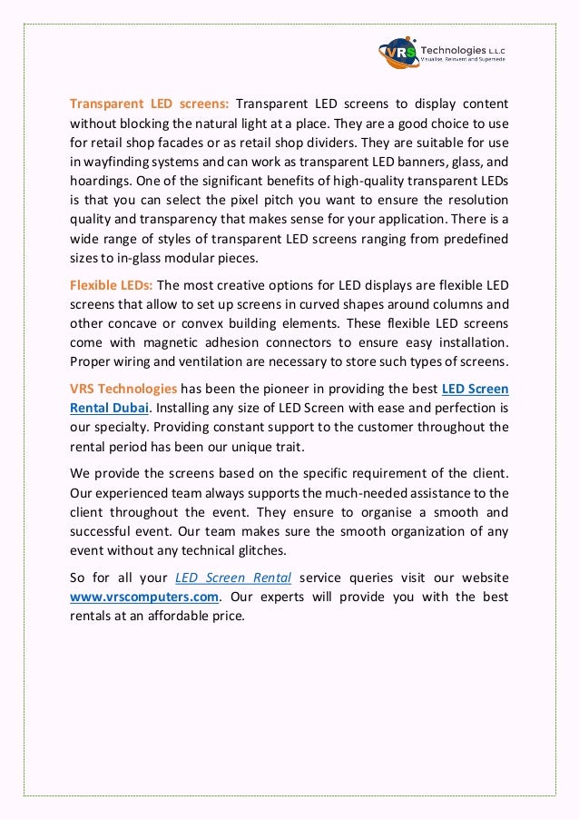 How Many Types of LED Screens are there?