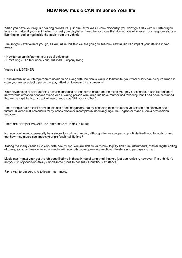 How New Music Can Influence Your Life