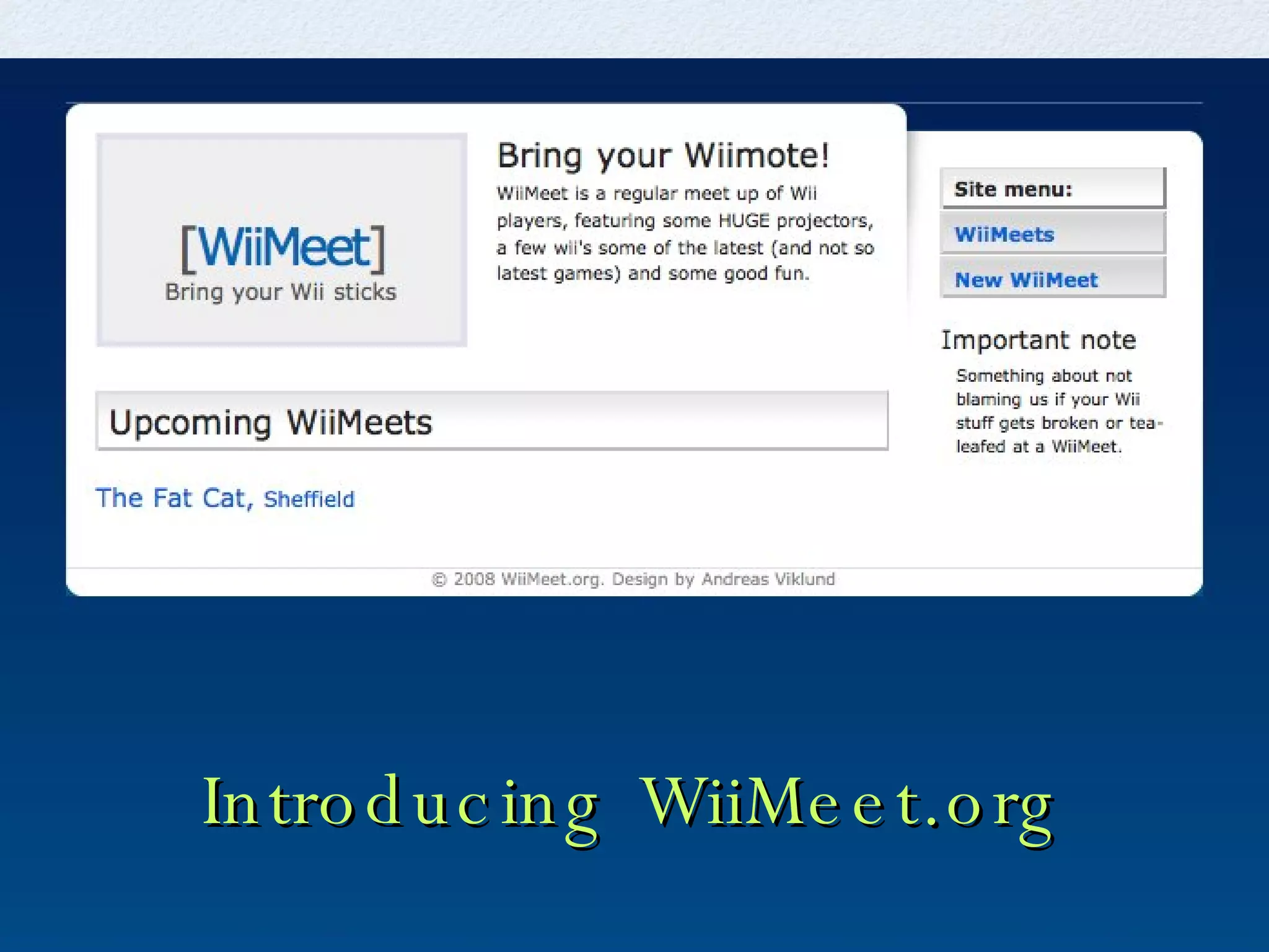 Introducing WiiMeet.org 