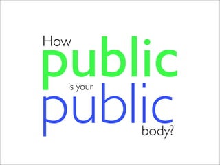public
How




public
  is your



            body?