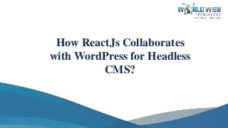How ReactJs Collaborates
with WordPress for Headless
CMS?
 
