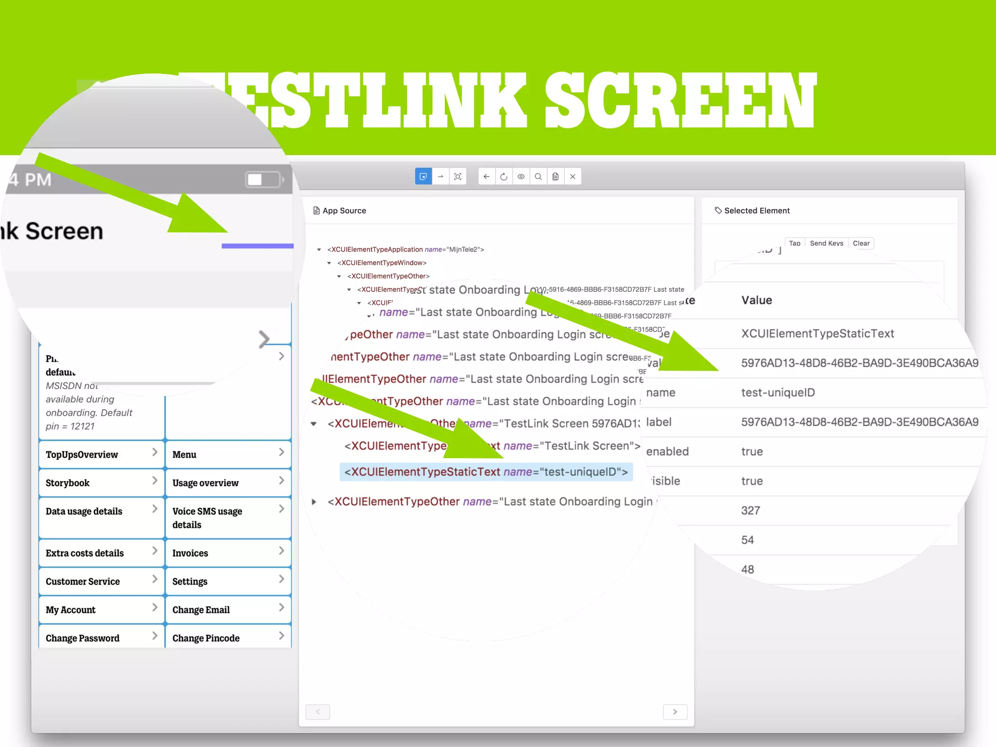 Testlink screen
 