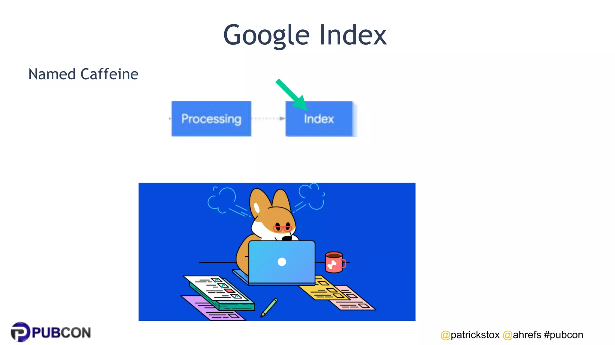 @patrickstox @ahrefs #pubcon
Google Index
Named Caffeine
 